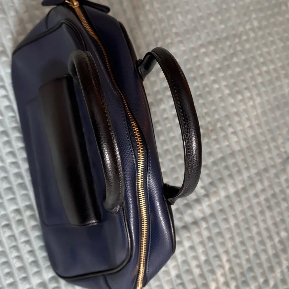 Vera Bradley Bowling Navy Satchel with Black Trim